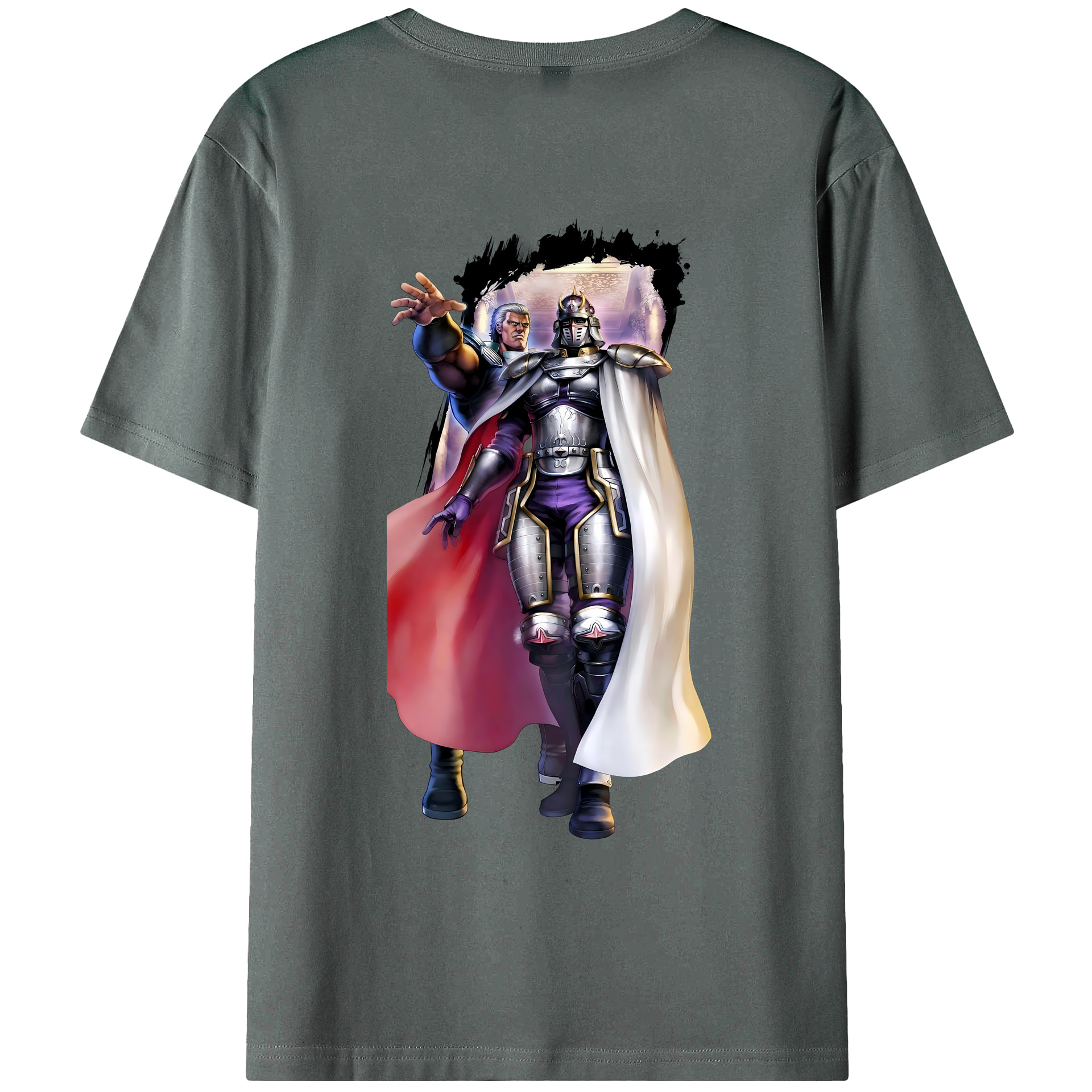（画像用） 北斗の拳 Fist of the North Star 綿100％ メンズ半袖Tシャツ（バックプリント） 通気性